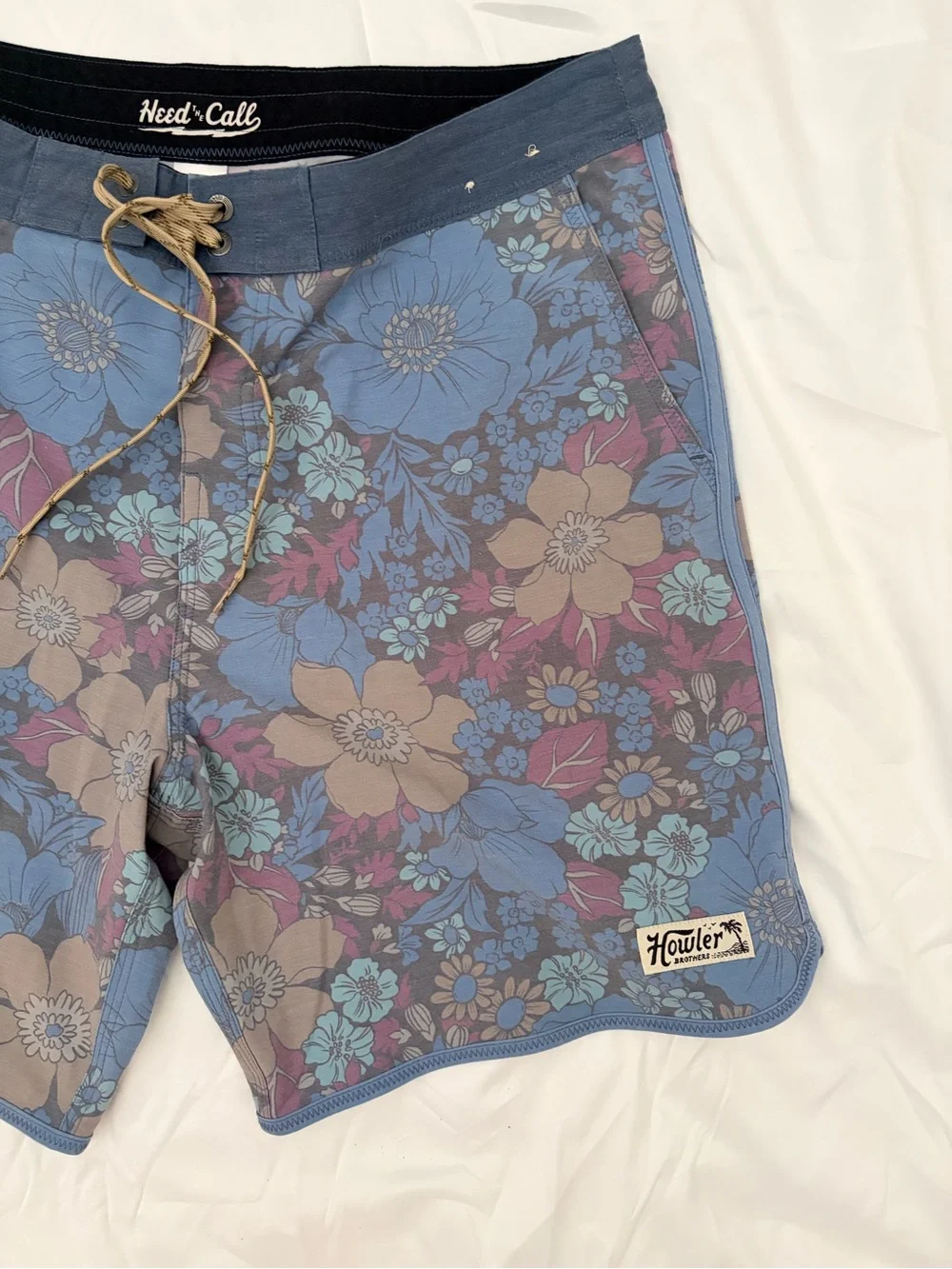 Howler Brothers Blue Floral Swim Board Shorts